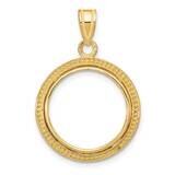 Polished Beaded Prong 16.5mm Coin Bezel Pendant 14k Gold C8183/16.5, MPN: C8183/16.5,