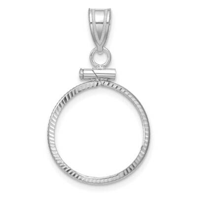 Diamond-Cut Screw Top 16.5mm X 1.35mm Coin Bezel Pendant 14k White Gold C2677W/16.5, MPN: C2677W/16…