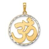 Diamond-Cut Om In Circle Pendant 14k Gold White Rhodium  C4892 by Men&#39;s Jewelry and Accessories, MP…