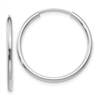1.5mm Polished Endless Hoop Earrings 10k White Gold 10XY1184, MPN: 10XY1184,