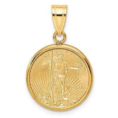 Polished Prong Mounted 1/10Oz American Eagle Coin Bezel Pendant 14k Gold C1801/16.5C, MPN: C1801/16…