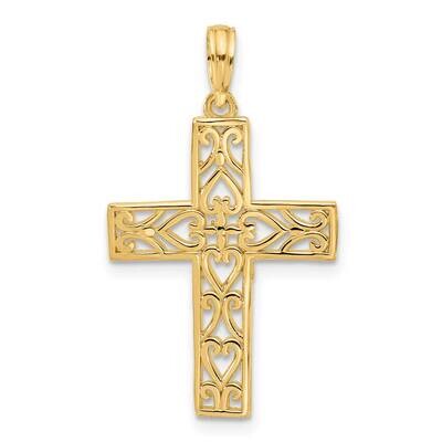 Fancy Cross Charm 14k Gold D5612 by Men&#39;s Jewelry and Accessories, MPN: D5612,