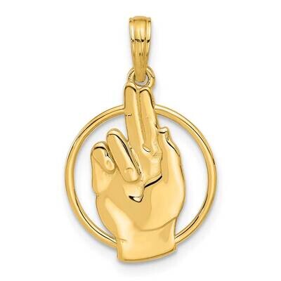 HGesture In Circle Charm 14k Polished Gold D5480, MPN: D5480,