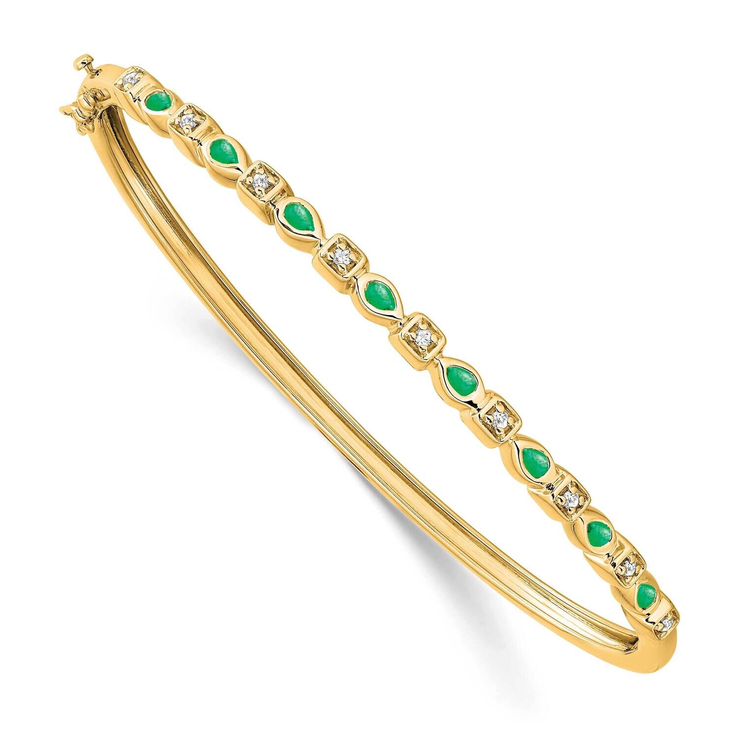 Emerald Diamond Bangle 14k Gold BM7222-EM-011-YA