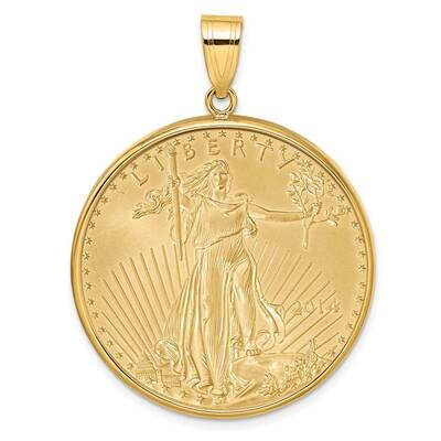 Polished Prong Mounted 1Oz American Eagle Coin Bezel Pendant 14k Gold C1801/32.7C, MPN: C1801/32.7C,