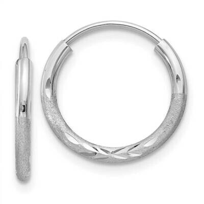 1.5mm Diamond-Cut Endless Hoop Earrings 10k White Gold 10XY1198, MPN: 10XY1198,