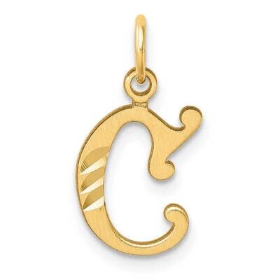 Letter C Initial Charm 14k Gold Diamond-Cut  C4833C, MPN: C4833C,