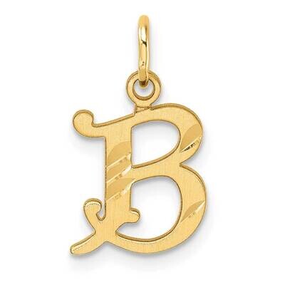 Letter B Initial Charm 14k Gold Diamond-Cut  C4833B, MPN: C4833B,