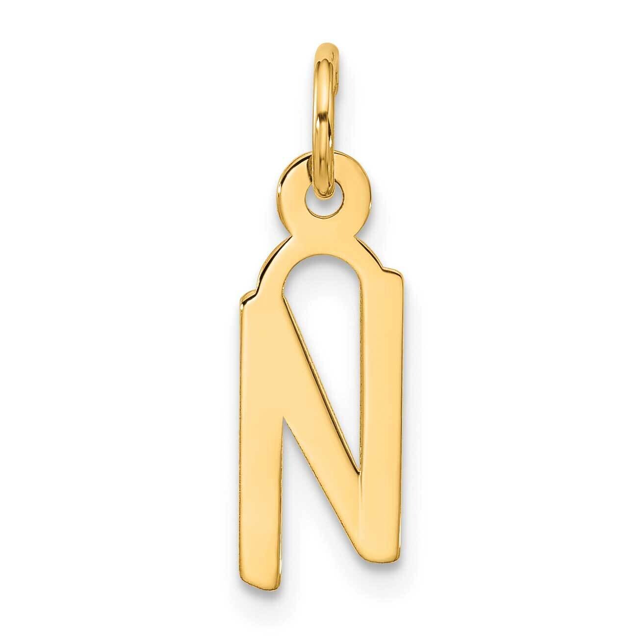 Large Slanted Block Initial N Charm 10k Gold 10YC1555N, MPN: 10YC1555N,
