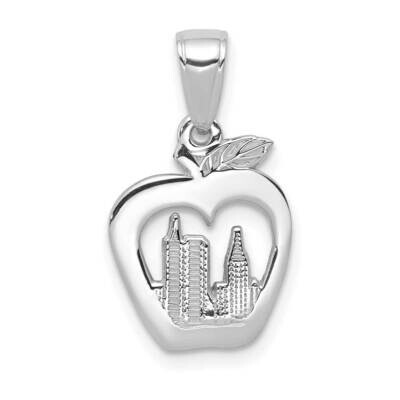 New York Skyline In Apple Pendant 14k White Gold D4083W, MPN: D4083W,