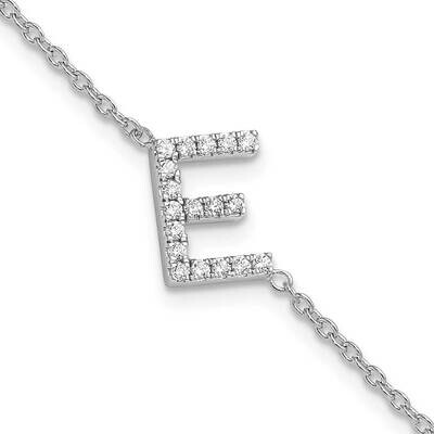Diamond Sideways Letter E 1 Inch Extender Bracelet 14k White Gold BM9951E-022-WA, MPN: BM9951E-022-…
