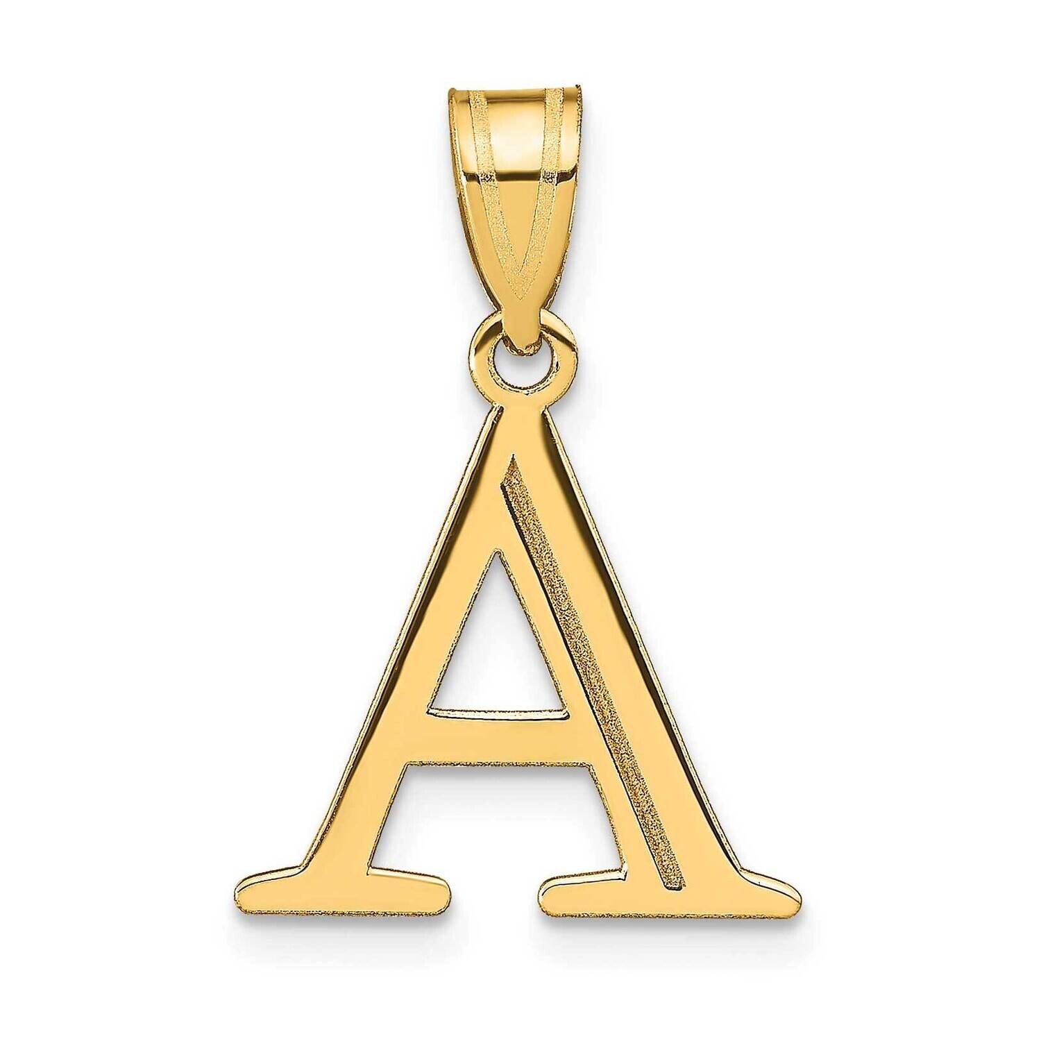 Etched Letter A Initial Pendant 10k Polished Gold 10YC1437A, MPN: 10YC1437A,