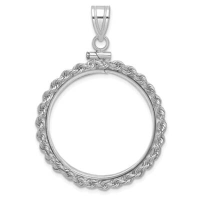 Rope Screw Top 27.0mm X 2.35mm Coin Bezel Pendant 14k White Gold C1215W/27.0, MPN: C1215W/27.0, 883…