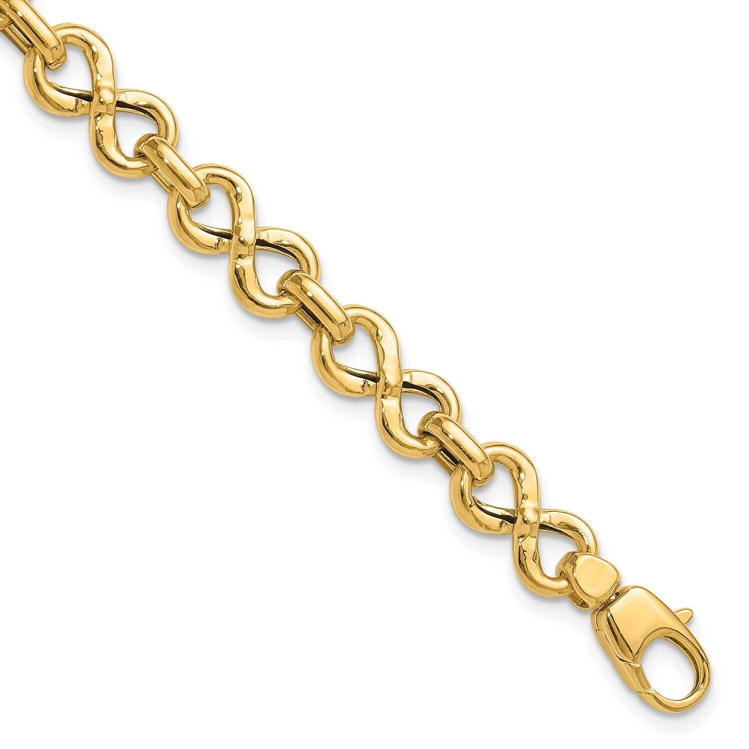 Fancy Infinity Link Bracelet 7.5 Inch 14k Polished Gold FB1978-7.5, MPN: FB1978-7.5, 196904099469