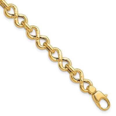 Fancy Infinity Link Bracelet 7.5 Inch 14k Polished Gold FB1978-7.5, MPN: FB1978-7.5, 196904099469