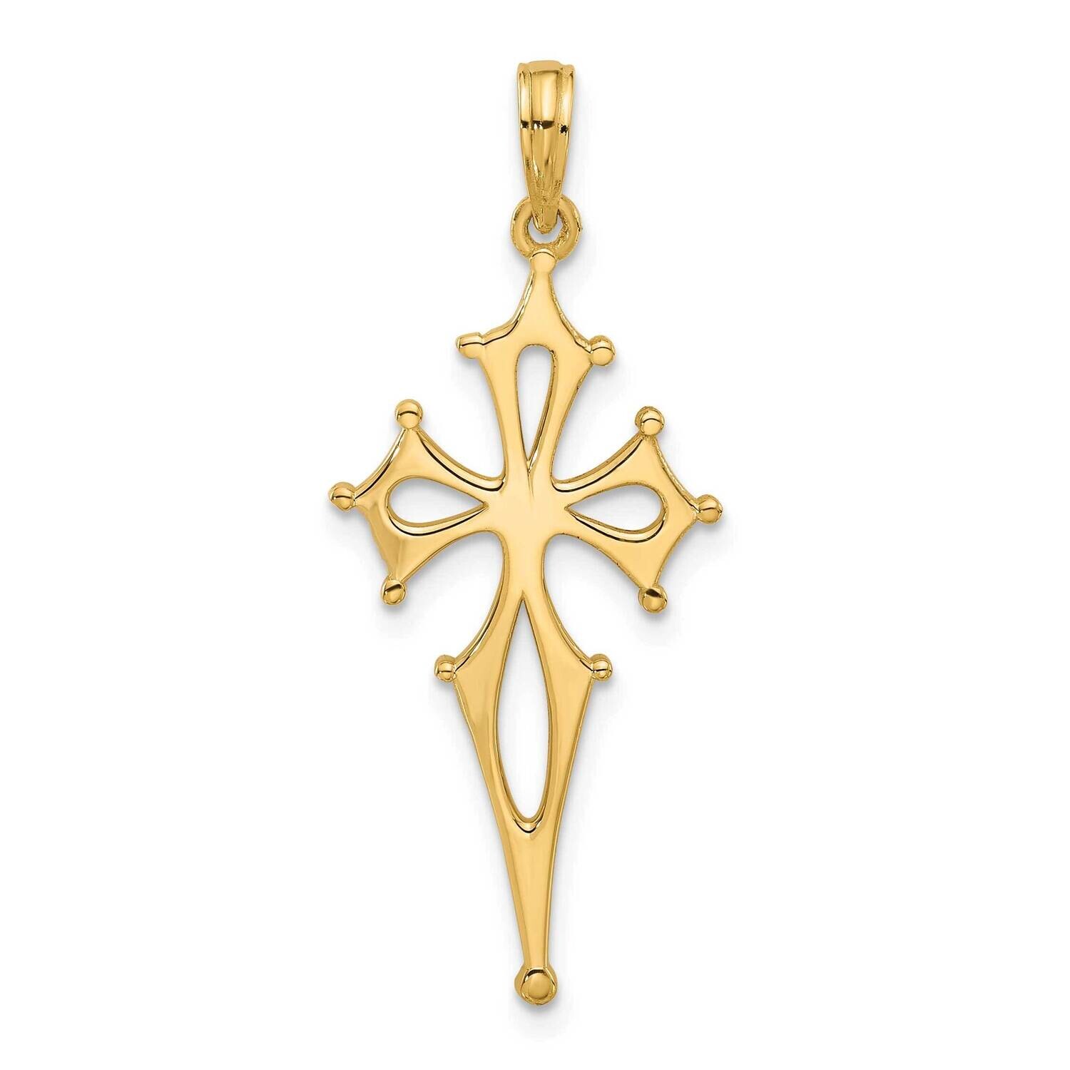 Fancy Cross Charm 14k Gold D5507 by Men&#39;s Jewelry and Accessories, MPN: D5507,