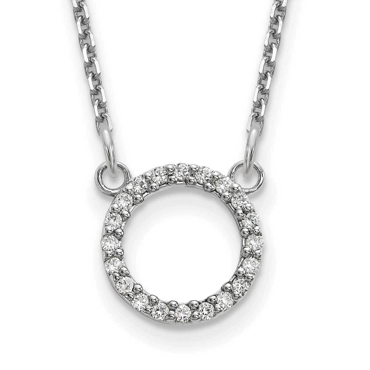 Diamond Open Circle Necklace 10k White Gold 10XP5027WA, MPN: 10XP5027WA,