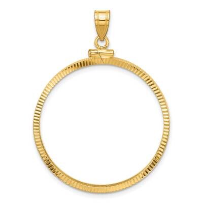 Diamond-Cut Screw Top 32.0mm X 2.85mm Coin Bezel Pendant 14k Gold C2677/32.0, MPN: C2677/32.0,