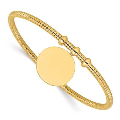 Textured Flexible Circle Dangle Bangle Bracelet 14k Polished Gold DB740, MPN: DB740,