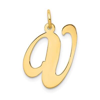 Large Fancy Script Letter V Initial Charm 10k Gold 10YC654V, MPN: 10YC654V,