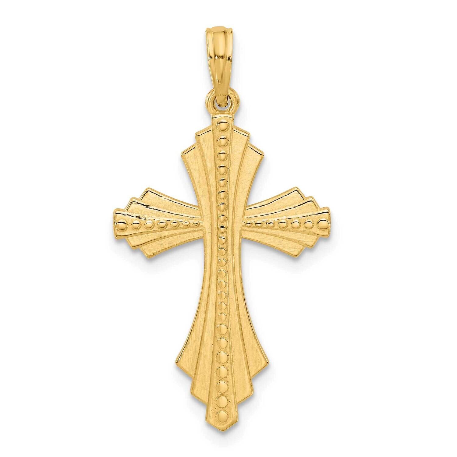 Beaded Cross Charm 14k Polished Gold D5560 by Men&#39;s Jewelry and Accessories, MPN: D5560,