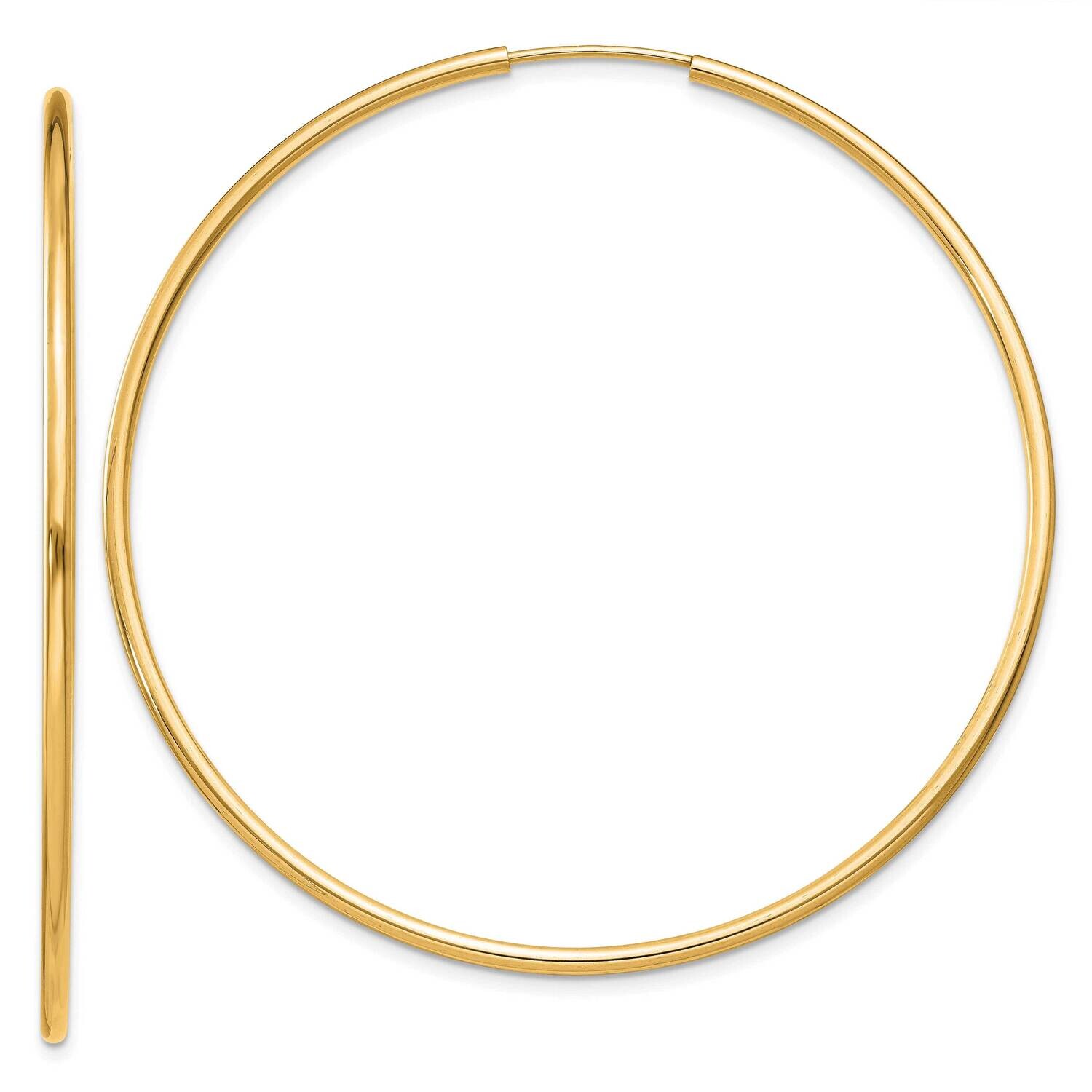 1.5mm Polished Round Endless Hoop Earrings 10k Gold 10XY1166, MPN: 10XY1166, 196904147566