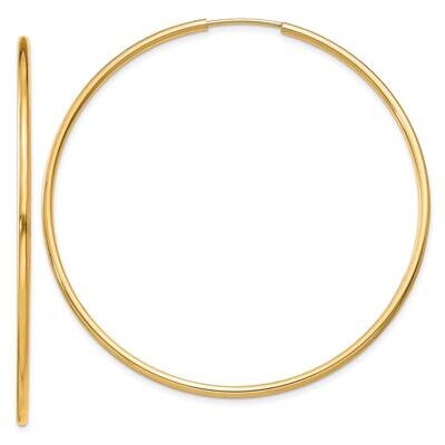 1.5mm Polished Round Endless Hoop Earrings 10k Gold 10XY1166, MPN: 10XY1166, 196904147566