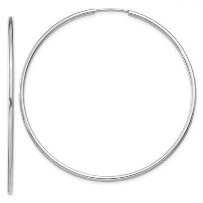 1.5mm Polished Endless Hoop Earrings 10k White Gold 10XY1190, MPN: 10XY1190, 196904097076