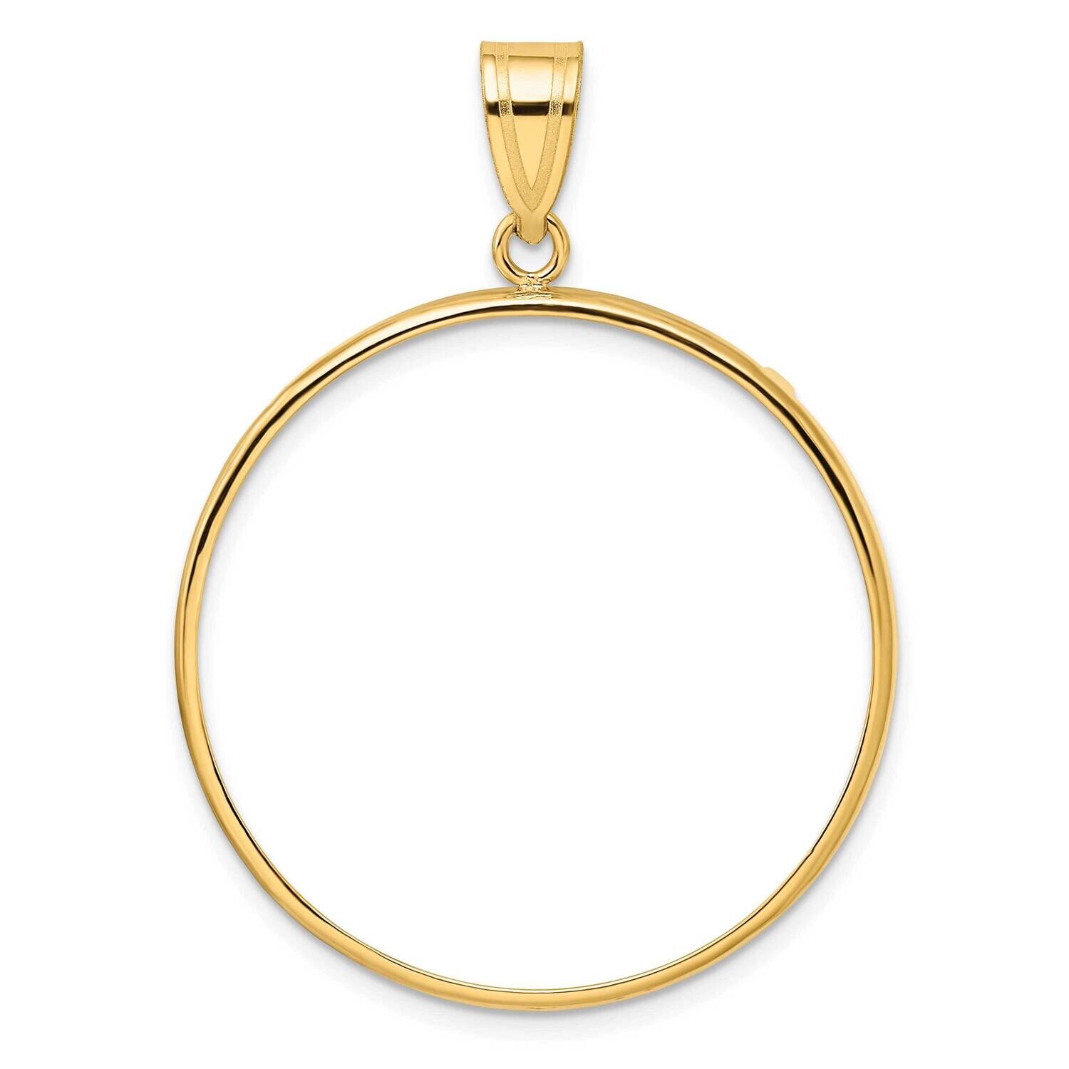 Polished Prong 32.0mm Coin Bezel Pendant 14k Gold C1801/32.0, MPN: C1801/32.0,