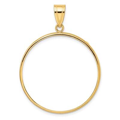 Polished Prong 32.0mm Coin Bezel Pendant 14k Gold C1801/32.0, MPN: C1801/32.0,