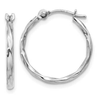 Twisted Hoop Earrings 10k White Gold 10YE1501, MPN: 10YE1501, 716838383115