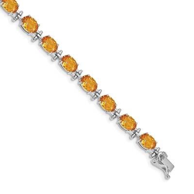 Citrine Bracelet 7 Inch 14k White Gold BM4501-CI-W, MPN: BM4501-CI-W,