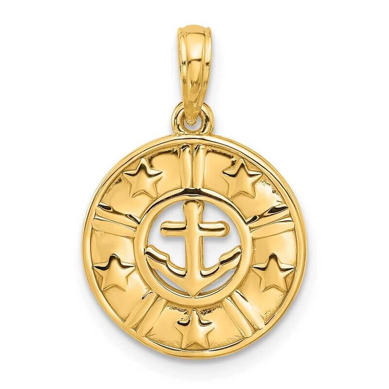 Anchor Stars Charm 14k Polished Gold D5570 by Men&#39;s Jewelry and Accessories, MPN: D5570,