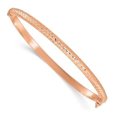 Diamond Cut 4mm Hinged Bangle 14k Rose Gold DB733R, MPN: DB733R,