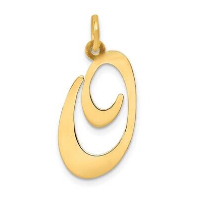 Large Fancy Script Letter O Initial Charm 10k Gold 10YC654O, MPN: 10YC654O,