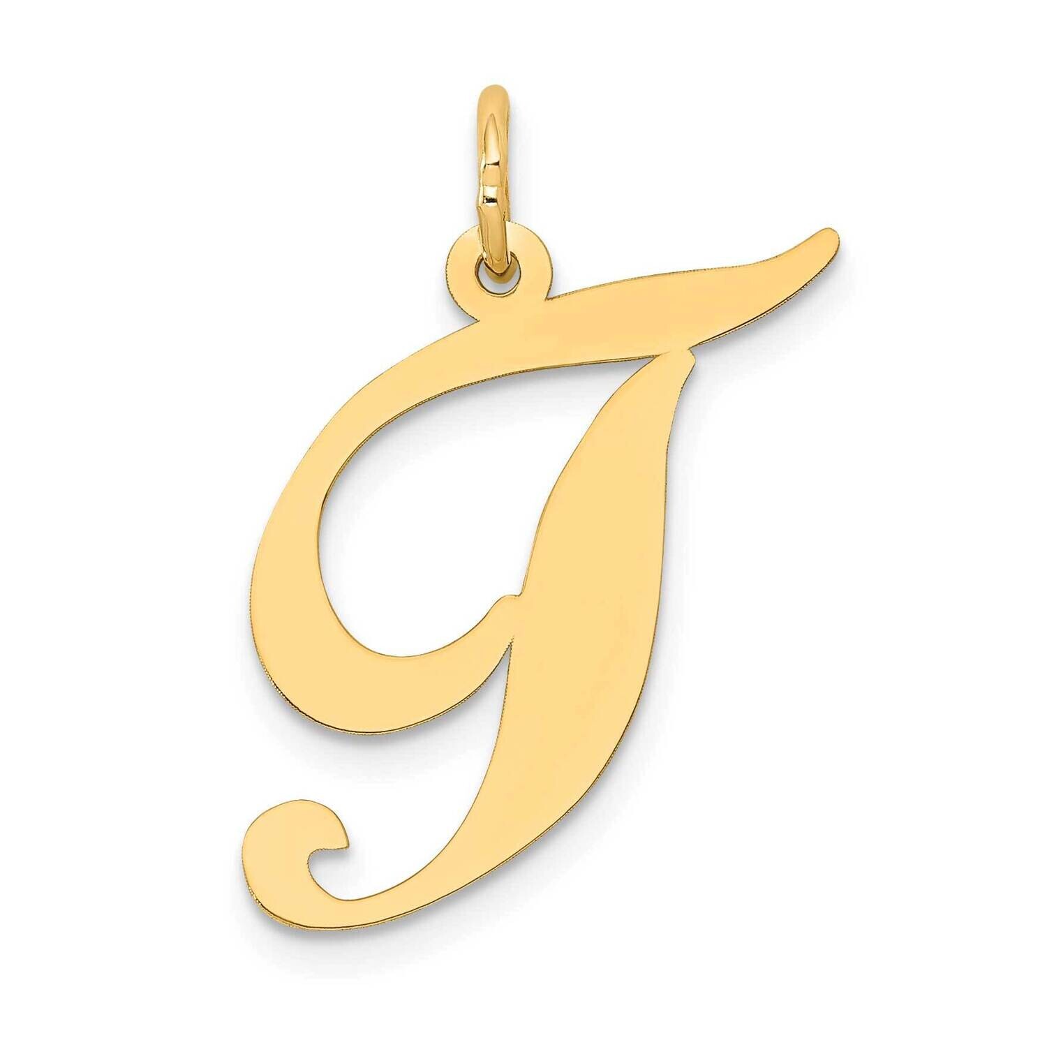 Large Fancy Script Letter T Initial Charm 10k Gold 10YC654T, MPN: 10YC654T,
