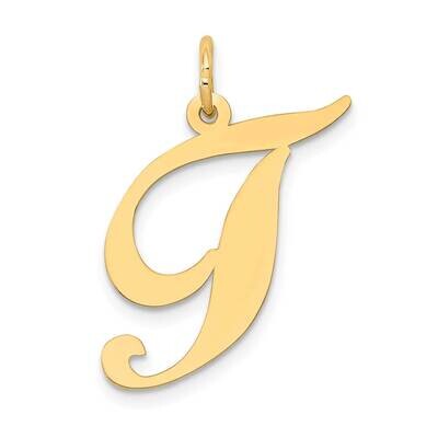 Large Fancy Script Letter T Initial Charm 10k Gold 10YC654T, MPN: 10YC654T,