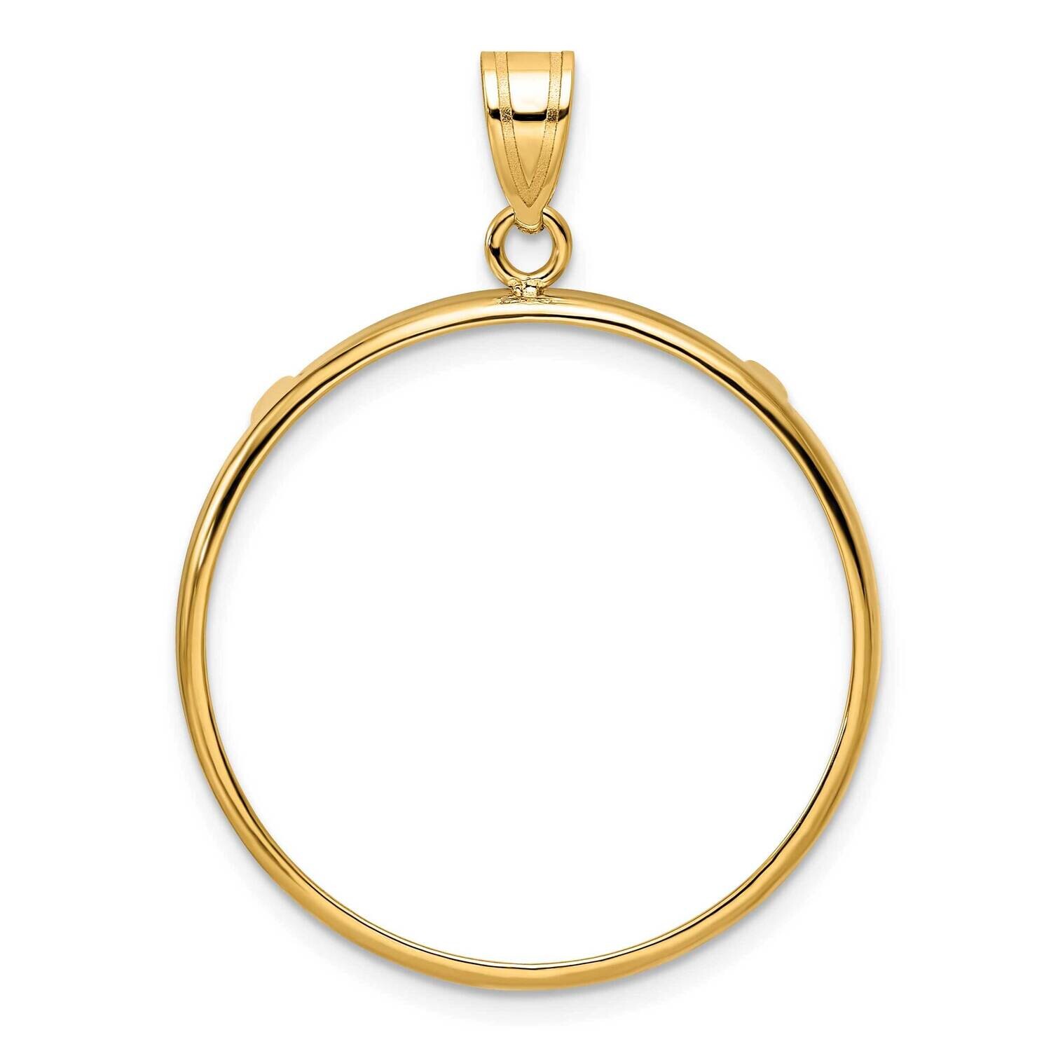 Polished Prong 27.0mm Coin Bezel Pendant 14k Gold C1801/27.0, MPN: C1801/27.0,