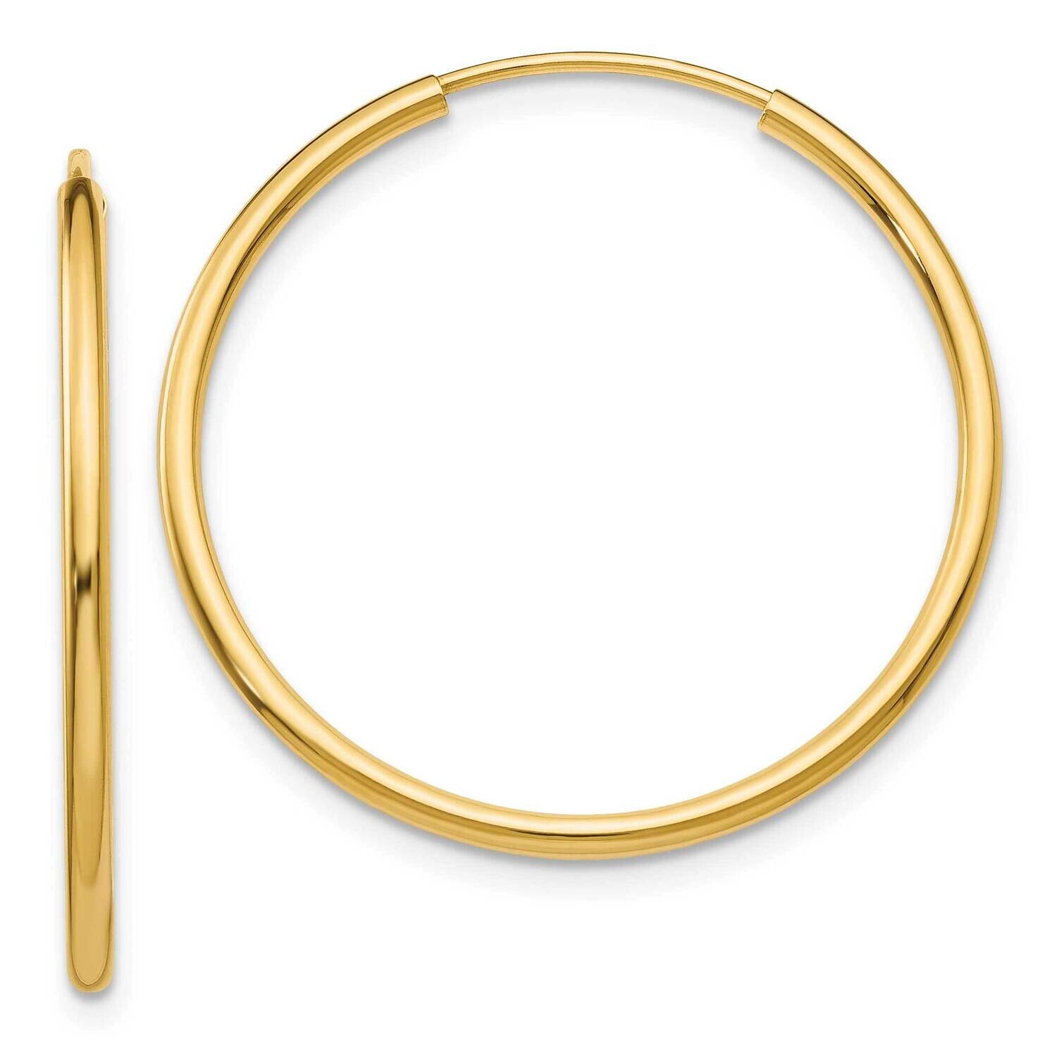 1.5mm Polished Round Endless Hoop Earrings 10k Gold 10XY1161, MPN: 10XY1161,