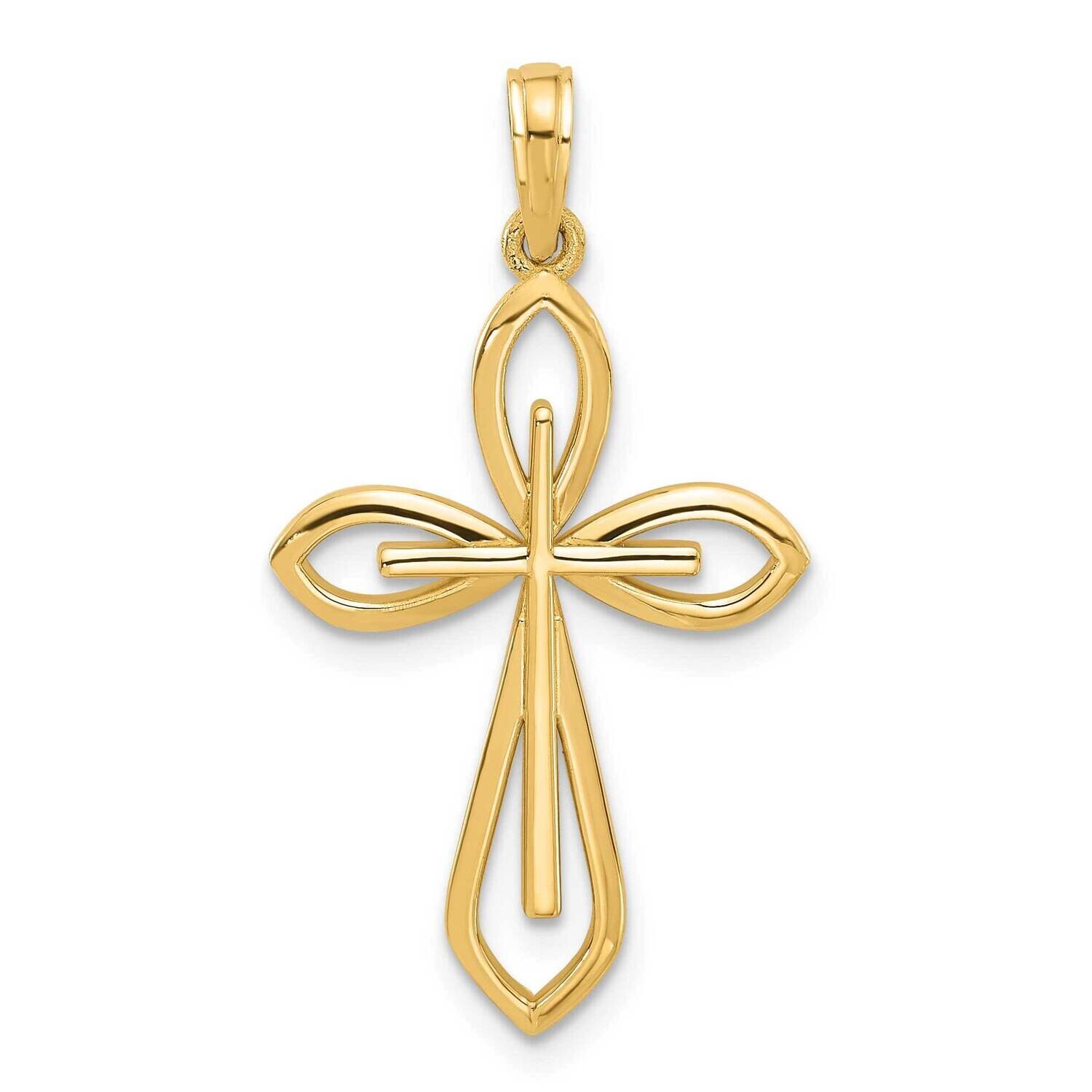 Fancy Two Cross Charm 14k Gold D5515 by Men&#39;s Jewelry and Accessories, MPN: D5515,