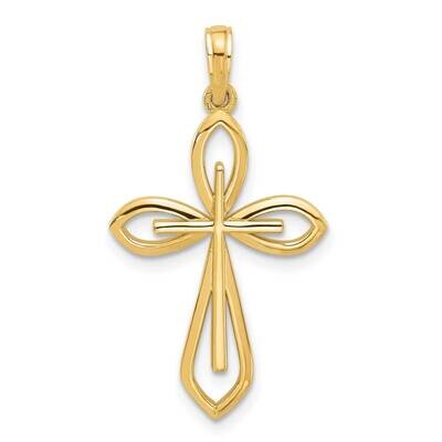 Fancy Two Cross Charm 14k Gold D5515 by Men&#39;s Jewelry and Accessories, MPN: D5515,