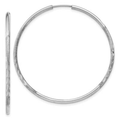 1.5mm Diamond-Cut Endless Hoop Earrings 10k White Gold 10XY1193, MPN: 10XY1193,
