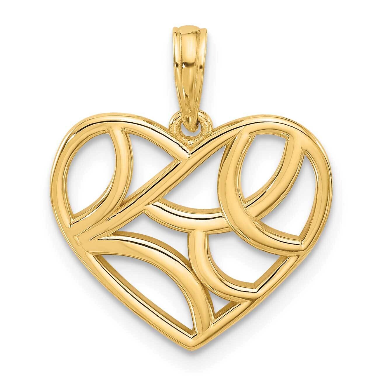 Fancy Heart Charm 14k Polished Gold D5538, MPN: D5538,