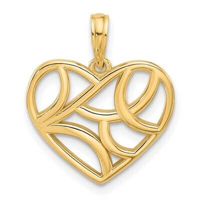 Fancy Heart Charm 14k Polished Gold D5538, MPN: D5538,