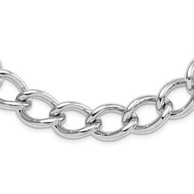 Bronze Diego Massimo Polished Rhodium Plated Twisted Oval Link Necklace DMN104-24, MPN: DMN104-24, …