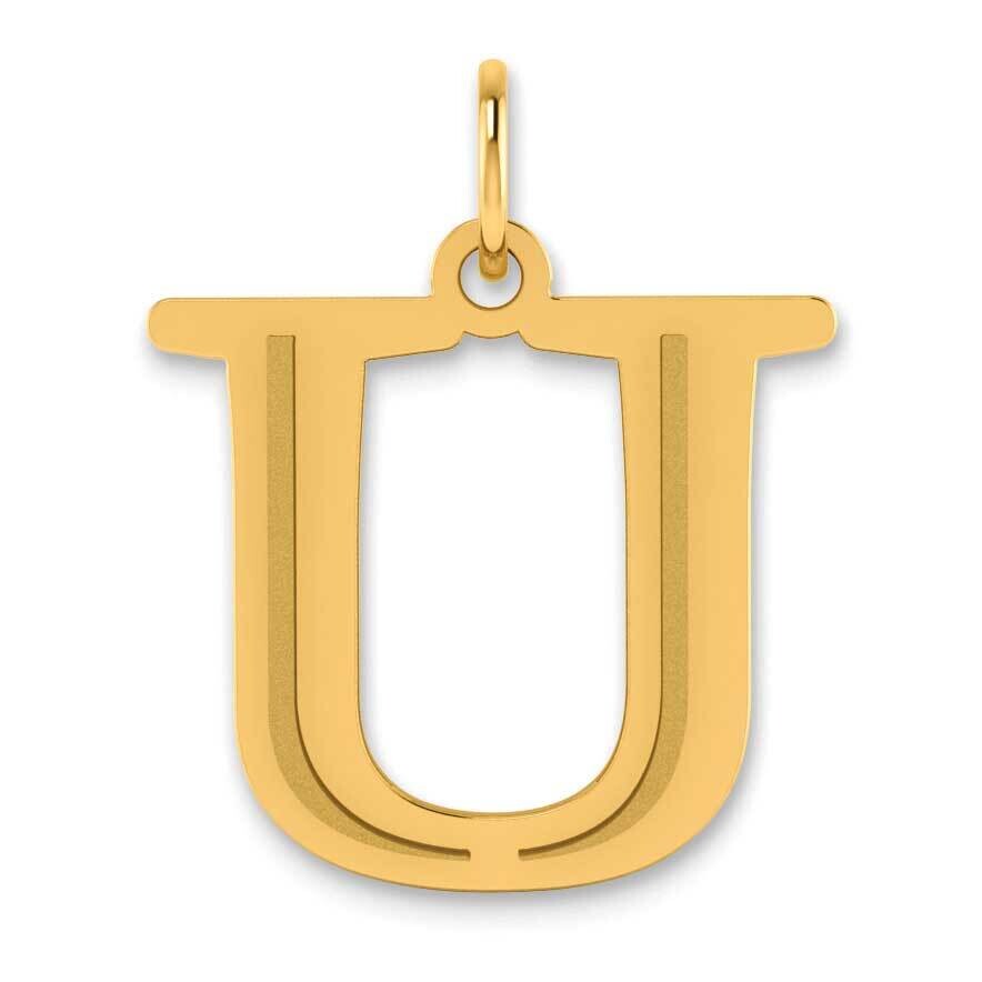 Etched Letter U Initial Pendant 10k Polished Gold 10YC1437U, MPN: 10YC1437U,