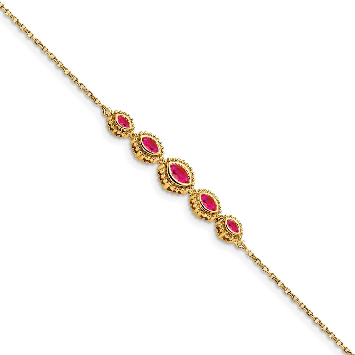 Marquise Ruby Bracelet 7 Inch 14k Gold BM7200-RU-Y, MPN: BM7200-RU-Y, 886774130064