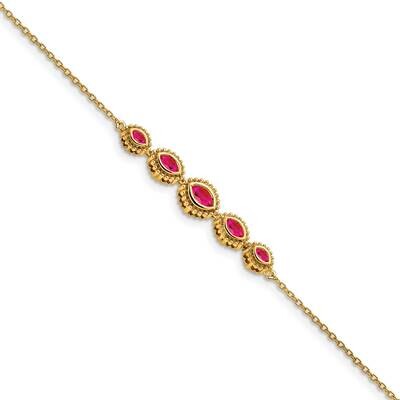Marquise Ruby Bracelet 7 Inch 14k Gold BM7200-RU-Y, MPN: BM7200-RU-Y, 886774130064