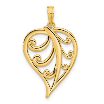 Leaf Pendant 14k Polished Gold D5429, MPN: D5429,