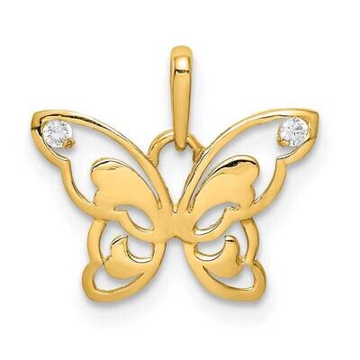 CZ Butterfly Pendant 10k Polished Gold 10YC1304, MPN: 10YC1304,
